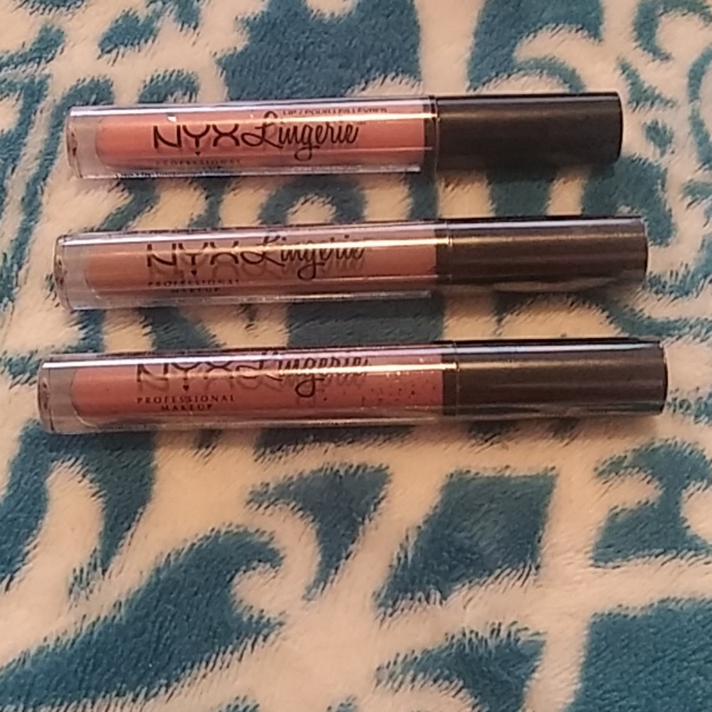 Set of 3 nyx lingerie lip gloss